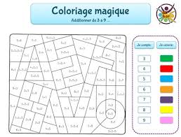 Un coloriage magique est un dessin avec des zones. Coloriage Magique Des Additions A Imprimer Un Anniversaire En Or