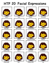 Undertale Frisk Expression Chart Weasyl