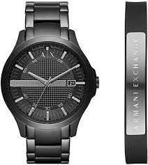 Distinctive casual, dress and fashion watches for men & women. Amazon Com Armani Exchange Men S Hampton Stainless Steel Watch Color Black Black Set Model Ax7101 Armani Exchange Watches