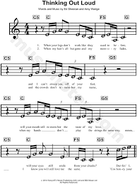 Thinking Out Loud Sheet Music By Ed Sheeran Clarinet Music Piano Sheet Music Beginners Piano Sheet Music