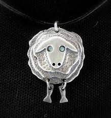 Sterling Silver Sheep Necklace Sheep Lover Necklace Cute Sheep Pendant Sheep Jewelry Animal Necklace Metal Clay Jewelry Clay Jewelry Whimsical Jewelry