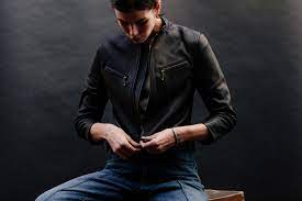 Imogene Willie Blue Black Leather Jacket Jackets Leather