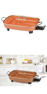 Cookware 20628 Genuine Copper Chef 16 Electric Skillet With Lid 3 Piece Set Brand New Buy It Now Only 29 77 O Copper Chef Lidded Electric Skillets