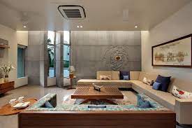 Krishnashray A T Associates Hall Interior Design Bungalow Interiors Living Room Designs India