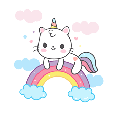 Kawaii Cat Cartoon Unicat In Unicorn Vector On Rainbow Cute Animal Doodle Style Cute Drawings Cute Kawaii Animals Unicorn Wallpaper Cute