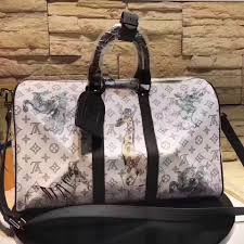 Black And White Louis Vuitton Duffle Bag Louis Vuitton White Monogram Canvas Animals Print Keepall 45 Bandouliere 2017 White Louis Vuitton Bag Louis Vuitton Louis Vuitton Luggage Set
