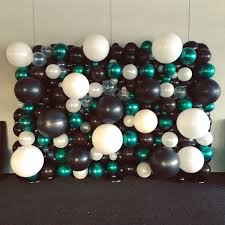 Black And White Balloons Birthday Decorations Green Brown White And Black Balloon Wall For A Camouflage Theme Party Balloonwall Camouflage Black And White Balloons Black Party Decorations Balloon Wall
