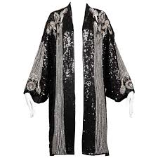 Black And White Kimono Duster Judith Ann Vintage Art Deco Silk Sequin Beaded Kimono Duster Jacket Or Coat From A Collection Of Rare Vintage J Fashion Vintage Sequin Jacket Duster Jacket
