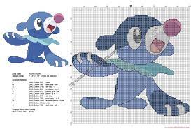 Cross stitch pattern of the trio of legendary birds: Popplio From Pokemon Sun Moon Free Cross Stitch Pattern Free Cross Stitch Patterns Simple Unique Alphabets Baby
