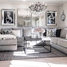 To make it glam, the wooden floor received a facelift that made the parquet shinier. Living Room Decor Ideas Glamorous Chic In Grey And Pink Color Palette With Sectional Sofa Graphic Black White Photography And C Glam Living Room Living Room Decor Room Decor