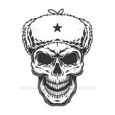Skull In The Ushanka Hat Skull Skull Illustration Skull Art