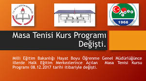 Hayat Boyu Ogrenme Masa Tenisi Kursu Programi Degisti Masa Tenisi Site Oyun Kurallari Haberler Malzeme Video Www Masatenisi Site