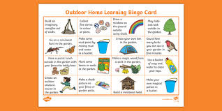 You can also customize the wording, themes, colors, style and more. Outdoor Home Learning Bingo Card