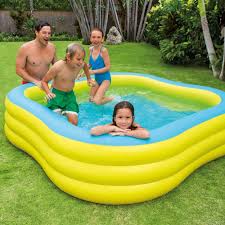 Intex Swim Center Family Inflatable Pool 90 X 90 X 22 For Ages 6 Color May Vary Children Swimming Pool Family Inflatable Pool Family Pool
