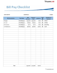 Lastly, it creates a money saving resource over time. 33 Free Bill Pay Checklists Bill Calendars Pdf Word Excel