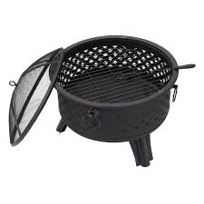 Fire crystal toppers are not intended to be used as your primary filler but are a great way to accent your fireglass fireplace or fire pit. Costway 26 Metal Round Firepit Patio Garden Stove Fire Pit Outdoor Brazier With Poker Walmart Canada