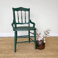Emerald Green Chair Antique Wood Chair Country Chic Etsy Green Painted Furniture Green Chair Painted Wood Chairs