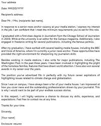 The editor is just a medium between you and the readers. Best Journalism Cover Letter Sample Email Example