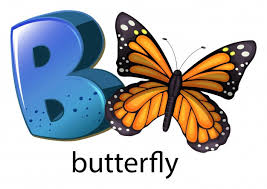 Letter with flowers for design royalty free illustration. Free Vector A Letter B For Butterfly