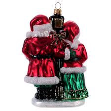 Mrs claus keeps this a secret from santa. Mr And Mrs Santa Claus Christmas Tree Blown Glass Ornament Online Sales On Holyart Com