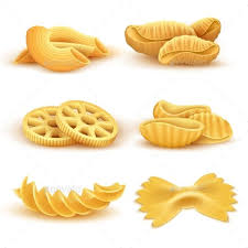 Realistic Cooking Pasta Types Isolated Vector Set Pasta Types How To Cook Pasta Pasta Salad For Kids