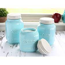 Coffmax deluxe airtight coffee storage canister. Buy Sparrow Decor Mason Jar Kitchen Canister Set Set Of 3 Kitchen Canisters Large Round Ceramic Sets For Vintage Rustic Or Farmhouse Look Storage For Flour Sugar Tea Coffee