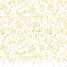 New Disney Beauty And The Beast Fabric The Enchanted Rose Yellow By Camelot 100 Cotton Fabr Beauty And The Beast Wallpaper Disney Fabric Beauty And The Beast