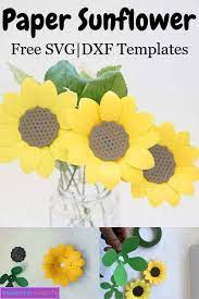 Paper Sunflower Template Free Svg And Tutorial Domestic Heights Paper Sunflowers Paper Flower Tutorial Paper Flower Template