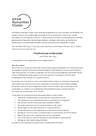 Pdf Vacature Postdoc Cultuur Geschiedenis Knaw Helmer Helmers Academia Edu