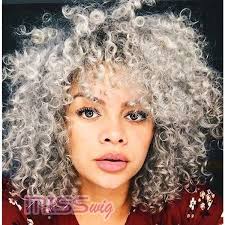 Wish Women S Fashion Short Gray Curly Wigs For African American Women Gray Curly Hair Natur Natural Hair Styles Curly Hair Styles Naturally Curly Hair Styles