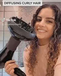 How I Diffuse My Hair Tiktok Tutorial In 2020 Curly Hair Videos Hair Tutorial Hair Diffuser