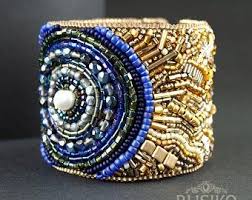 Black And Gold Bracelet Meaning Wide Black Gold Beaded Cuff Bracelet Statement Big Etsy In 2020 Handmade Beaded Jewelry Beaded Cuff Beaded Cuff Bracelet