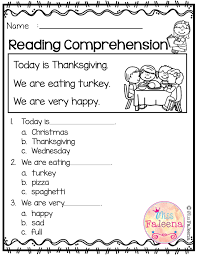 November Reading Comprehension Is Suitable For Kindergarten Students Or Beginning Readers T Comprehension Worksheets Reading Comprehension Reading Worksheets