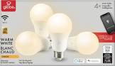 Globe A19 LED Warm White Dimmable Bulbs, 4-pk Globe