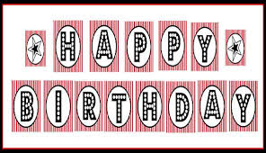 Each lettered pennant fills an 8 x 10 inch paper, so the happy birthday pennant banner is large enough to take up prime real estate on your wall and to of course get noticed. Free Printable Happy Birthday Banner Red Black White