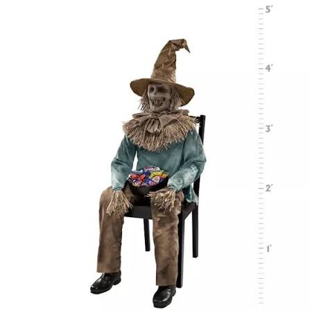 4 ft 6 In Scary Sitting Scarecrow Animatronic - Spirit Halloween