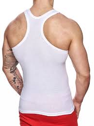 Débardeur marcel en matière couleur or extensible dentelle ajourée dans le bas avec des strass parfait état taille unique du 34 au 42). Debardeur Marcel Homme Blanc Pas Cher