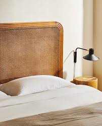 essenhouten en rotan hoofdbord rattan headboard headboard rattan