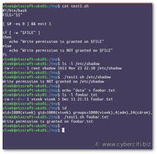 This section explains the series of letters and dashes that define the file permissions. Bash Shell Test If A File Is Writable Or Not Nixcraft
