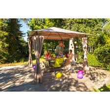 4 Rideaux Pour Tonnelle Prado 3 X 3m Taupe Tonnelle Parasol Tonnelle Store Voile Jardin Exterieur