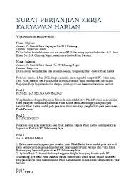 Contoh kontrak kerja karyawan ini sebenarnya sudah banyak digunakan oleh semua perusahaan. Contoh Surat Perjanjian Kerja Harian Lep