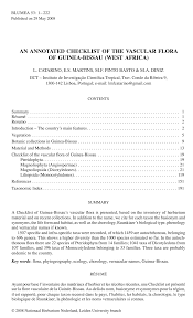 Pdf An Annotated Checklist Of The Vascular Flora Of Guinea Bissau West Africa