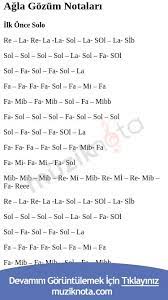 Agla Gozum Notalari Flut Sarkilar Muzik