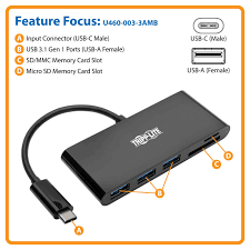 Released in 2017, it provides three slots that support cf, sd, and microsd cards. 3 Port Usb C Hub Sd Card Reader Usb A Usb 3 0 Tripp Lite