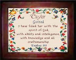 Taylor Name Blessings Personalized Cross Stitch Design From Joyful Expressions Cross Stitch Designs Cross Stitch Personalized Cross