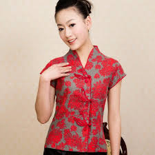Chinese shirt chinese collar orientation outfit chinese clothing chinese dresses cheongsam dress how to wear scarves types of dresses chinese style. V Collar Floral Print Traditional Chinese Shirt For Women Desain Blus Model Pakaian Pakaian Kerja