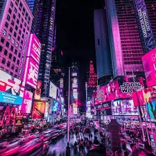 Nighttime Photos Capture Vibrant Pink Glow Of Times Squares Neon Lights Lighting City Lighting Neon Photography Neon Lights Photography Neon Aesthetic