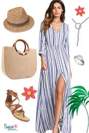 Blue Striped Dress Beach Outfit Sugars Beach Beach Dresses Summer Pants Women Fashion Beach Dresses