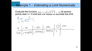 Calculus 1 2 Finding Limits Graphically And Numerically Youtube