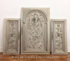 I had several ideas of how to dress up the sides of the repurposed cupboard door bookshelf. Repurposed Wardrobe General Finishes Design Center